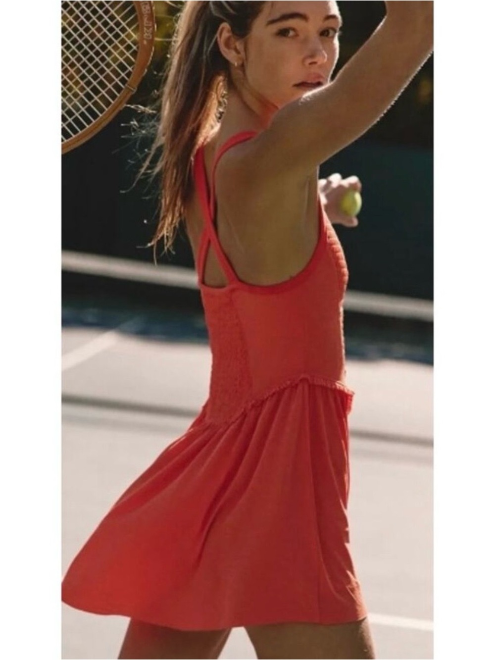 Free People Movement Smockin' Hot Dress Orange - Picture 2 of 8